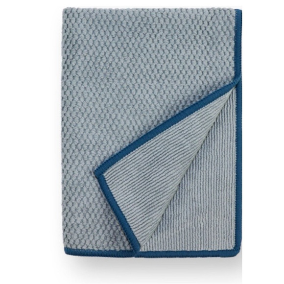 Norwex Diamond Weave Kitchen Towel and Cloth Set Graphite w Denim Trim - Picture 2 of 5